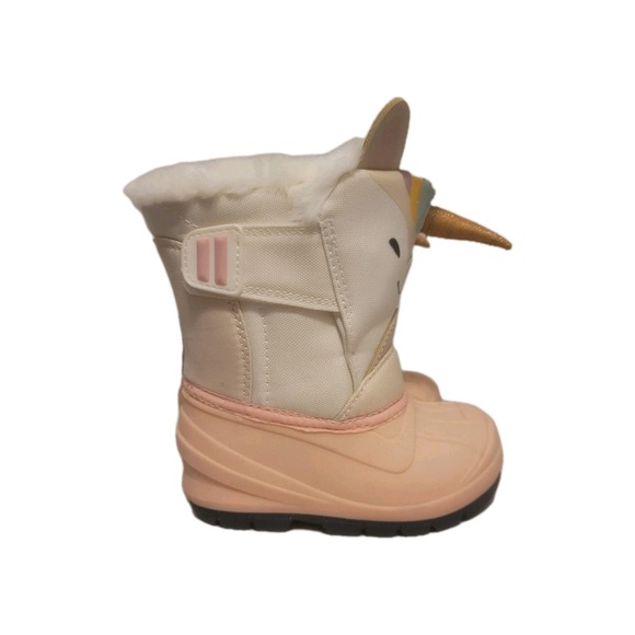 Cat & Jack Light Pink & White Frankie Unicorn Toddlers Winter Boots sz 5 - Picture 7 of 13